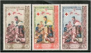 Laos 1963 International Red Cross Centenary Queen KKhamphouy Sc 85-87 MNH # 3902