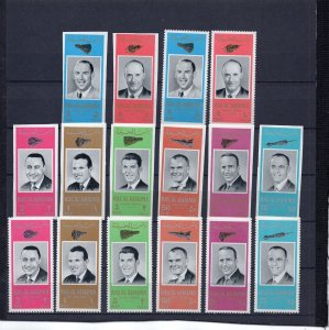 RAS AL KHAIMA 1966 SPACE/AMERICAN ASTRONAUTS 2 SETS OF 8 STAMPS PERF. & IMP. MNH