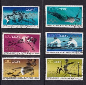 German Democratic Republic   DDR   #1370-1377,B166-B167 used 1972  Olympic games