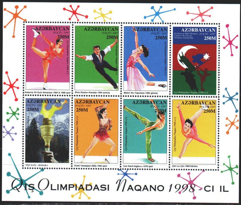 Azerbaijan. 1998. Small sheet 406-13. Nagano Winter Olympics. MNH. 