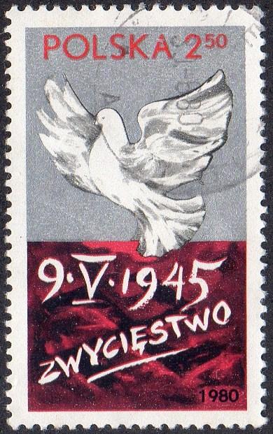 Poland 2388 - Used - 2.50z Dove Over Liberation Date (1980) (2)