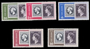 Luxembourg #C16-20 Cat$34.85, 1952 Stamp Centenary, set of five, lightly hinged