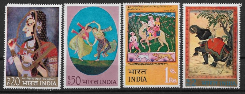 1973 India 577-80 complete Indian Miniatures set of 4 MNH