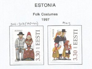 ESTONIA - 1997 - Folk Costumes - Perf 2v Set - Mint Lightly Hinged