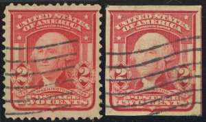 USA #319-320 George Washington 2c Postage Stamps Used
