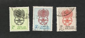 Papua and New Guinea Sc #164-66 THE WORLD UNITED AGAINST MALARIA used stamp set