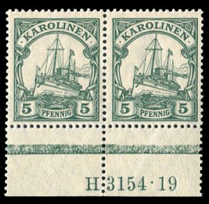 German Colonies, Caroline Islands #22 (Mi. A21) Cat€170, 1915-19 3pf brown,...