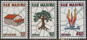 San Marino 1007-1009 (mnh set of 3) urban development (1981)