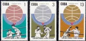 CUBA Sc# 1911-1913  MEDAL WINNERS BOXING  World Champ   CPL SET of 3   1974 MNH