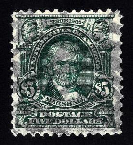 WCstamps: U.S. Scott #313 / $750 - $5 Dark Green, VF, Used