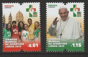 Portugal 2023 World Youth Day, Lisbon, Francis, Scott No 4491-4493 MNH Set & S/S