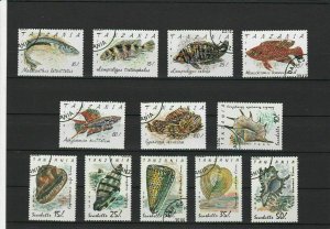 Tanzania Exotic Fish & Seashells Stamps Ref 24904