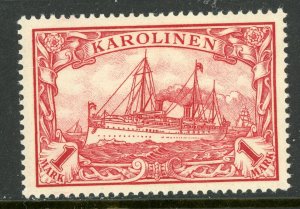 Caroline Islands 1901 Germany 1 Mark Yacht Ship Unwatermark Scott #16 Mint E531