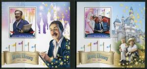 CONGO 2018  WALT DISNEY SET OF TWO S/S  MINT NH