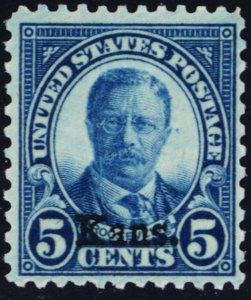 663, Mint NH 5¢ Kansas SCV $25.00