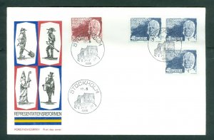 Sweden.  FDC. 1966 Cachet. Louis Gerhard De Geer Sc. 701-703. Engraver: Wallhorn