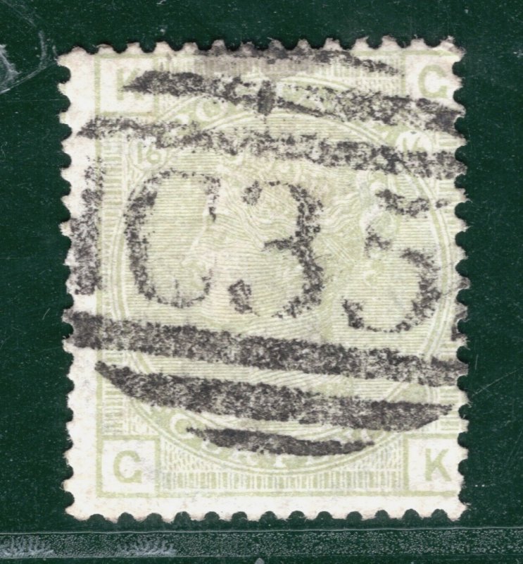 GB USED ABROAD Colombia PANAMA *C35* Numeral 4d Sage-Green Plate 16 (1877)REDB18