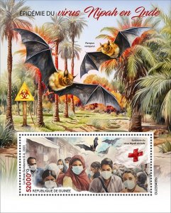 GUINEA - 2023 - Nipah Virus in India - Perf Souv Sheet - Mint Never Hinged