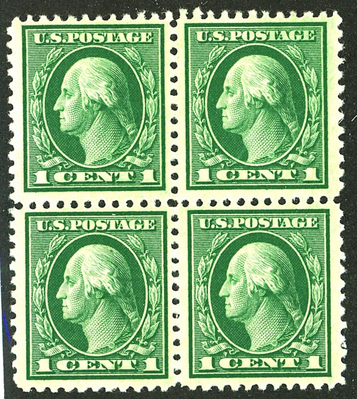 U.S. #498 MINT BLOCK OF 4 OG NH