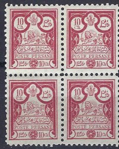 Iran/Persia 1891,  SC 85 Block of 4   Certified M. Sadri