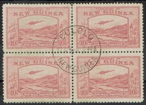 NEW GUINEA 1939 BULOLO AIRMAIL 10/- BLOCK USED 