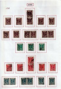 BURMA 1930s/50s Mint &Used Collection on Pages(Aprx 180 Items) (Goy 639