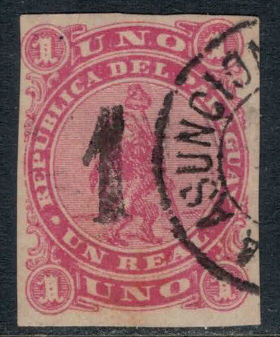 Paraguay #19  CV $8.00  First stamp surcharged