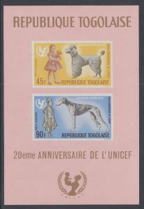 Togo C64a Dogs Souvenir Sheet MNH VF