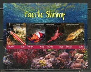 TUVALU  2018 PACIFIC SHRIMP SHEET  MINT NH