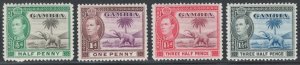 Gambia 1938 King George VI & Elephant Badge of Gambia Scott # 132 - 134A MH