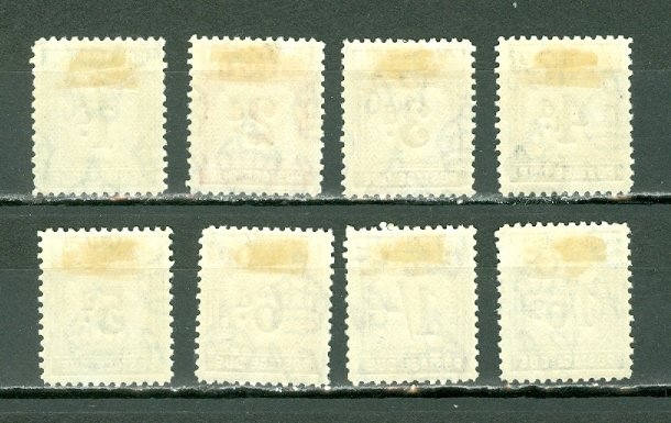 SOLOMON ISL 1940 SCARCE DUES #J1-J8 SET MINT NO THINS...$65.00