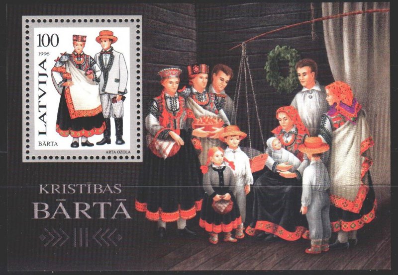 Latvia. 1996. bl 7. Latvian folk costumes. MNH.