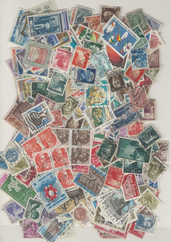 COLLECTION LOT # L9 ITALY 145gr ABOUT 2200 STAMPS FREE H & S