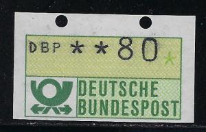 Germany Bund ATM-stamp issued 1981, denom. 80 Pf, mint nh, mis-printed, mis-cut