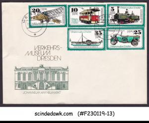 GERMANY - 1977 TRAFFIC MUSEUM DRESDEN / TRAIN TRAM AVIATION - FDC