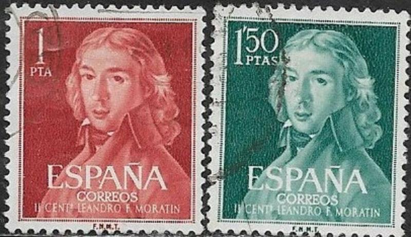 Spain 1961 Leonardo F. de Moratin SC# 971-972  /Used