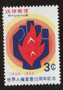 RYUKYU Scott 116 MNH** 1963 Human Rights stamp