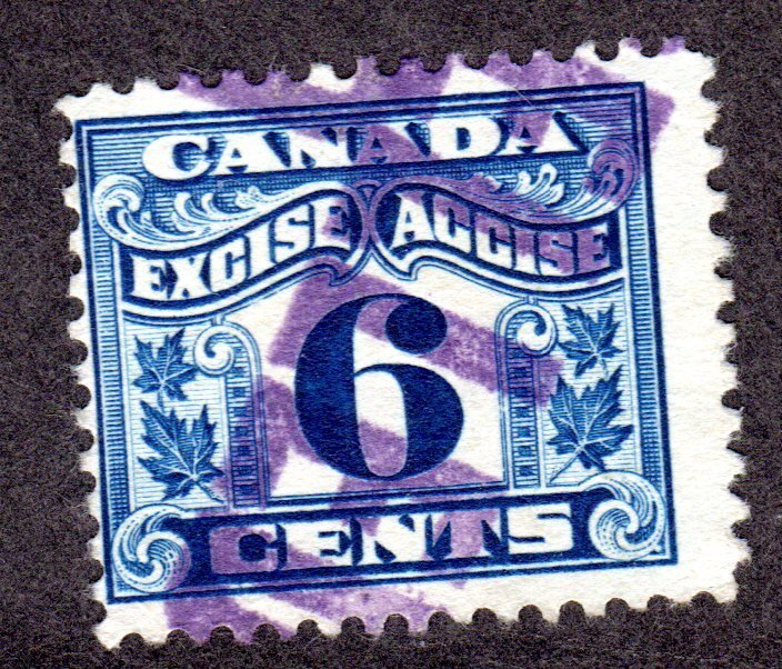 CANADA  Revenue Stamp  Excise Tax  # FX40  used  Lot 200546 -01