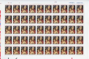 UNITED STATES SCOTT #2710 MADONNA & CHILD COMPLETE SHEET MINT NH