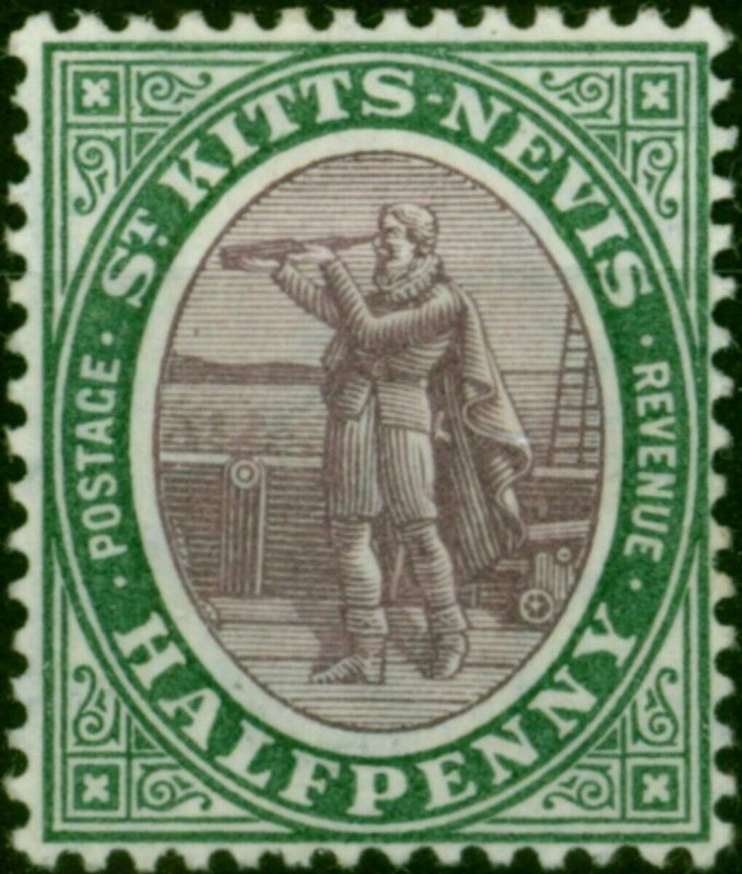 St Kitts & Nevis 1905 1/2d Dull Purple & Deep Green SG11 V,F VLMM