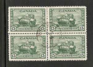 Canada Used Block OF 4 cds Scott cat.# 258