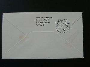 first flight cover 1973 Stuttgart Bremen Germany Boeing 737 Lufthansa 87795