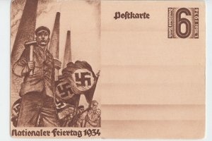 Germany Reich 1934 POSTCARD WORKERS DAY UNUSED POST 1 MAY SOCIALIST NATIONAL