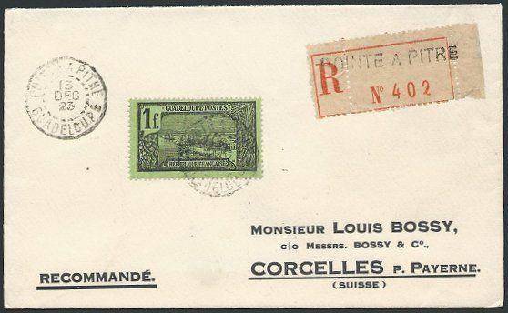 GUADELOUPE 1929 cover Pointe a Pitre to Switzerland.......................46774