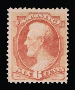 VERY AFFORDABLE GENUINE SCOTT #159 F-VF MINT OG LH 1873 CBNC 6¢ DULL PINK #11430