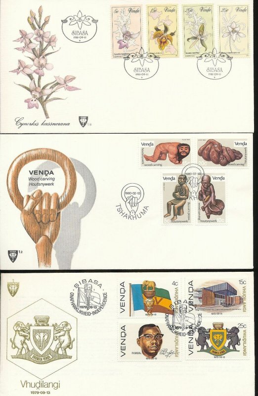 South Africa States Venda Flowers Birds Butterflies Covers Cards x25(W1659