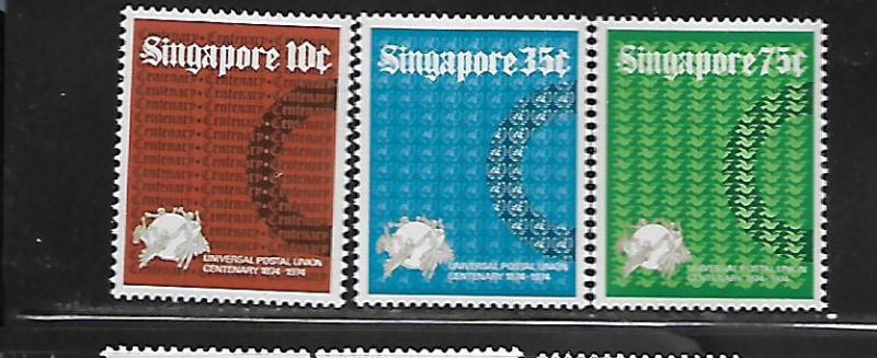 SINGAPORE, 212-214, MNH,  UPU EMBLEM CIRCLE & CENTENARY