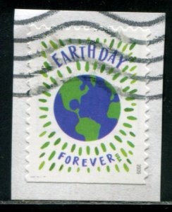 5459 US (55c) Earth Day 50th Anniv. SA, used on paper