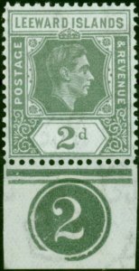 Leeward Islands 1942 2d Slate-Grey SG103b V.F MNH Pl.2 Marginal