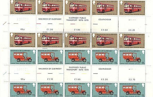 BAILIWICK OF GUERNSEY 1979 TRASPORTATION GUTTER PAIRS